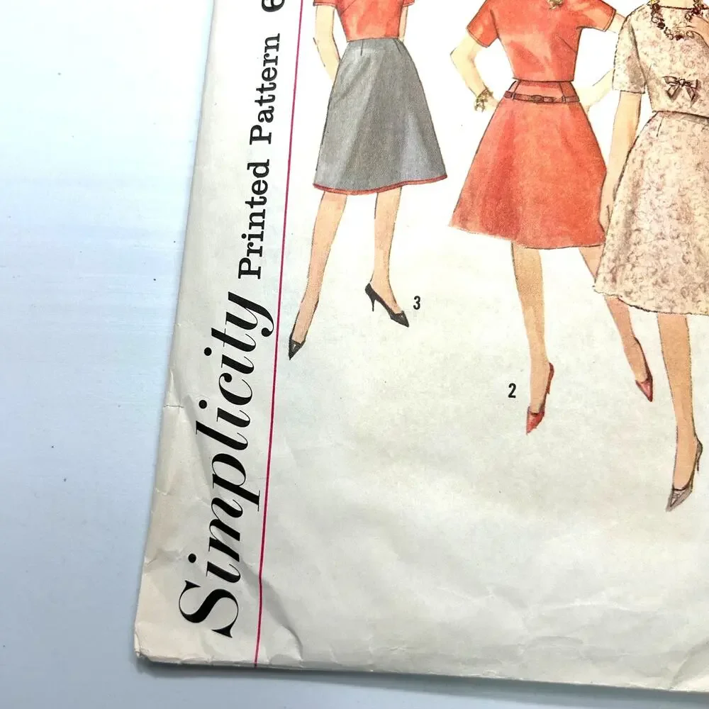 Simplicity Vintage 1960's? Pattern #4563 Junior Misses Top and Skirt Size 14 HTF